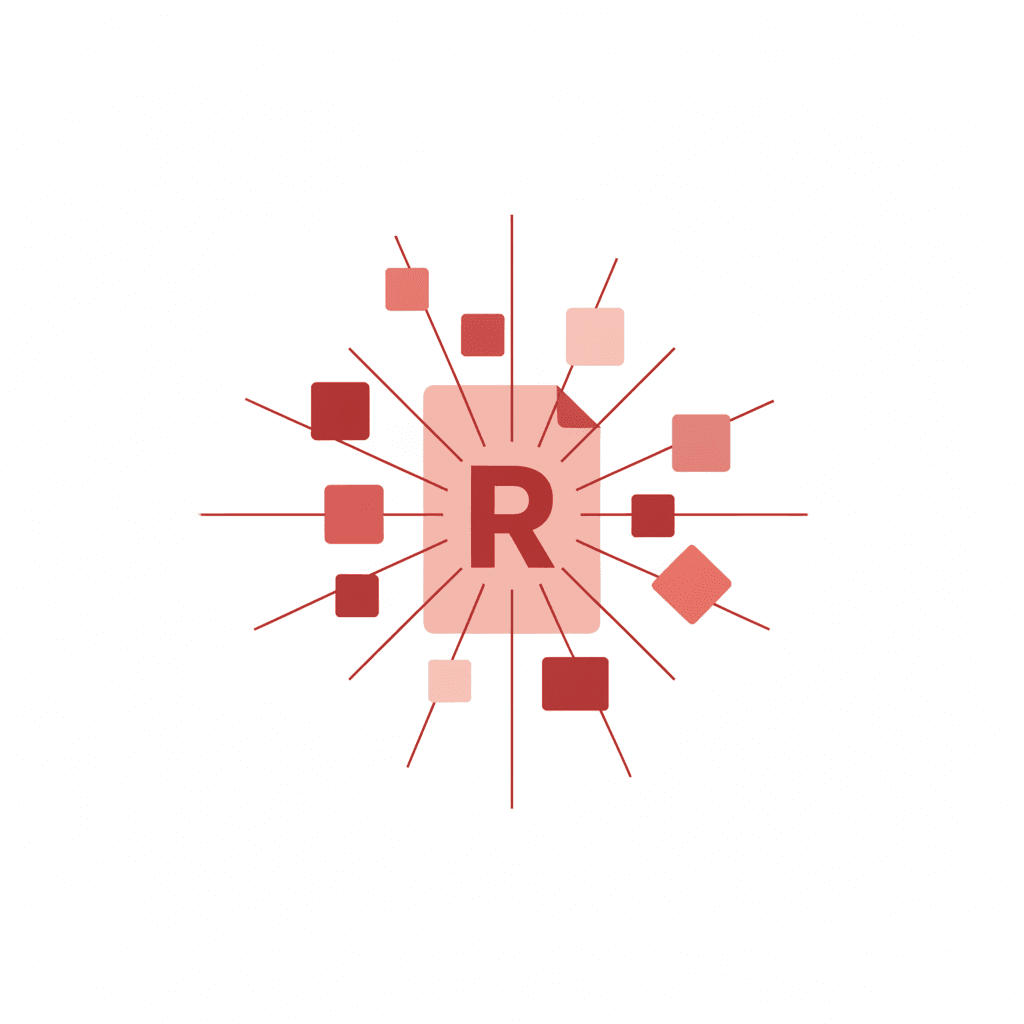 Visual diagram showing one blog post branching into multiple social media formats